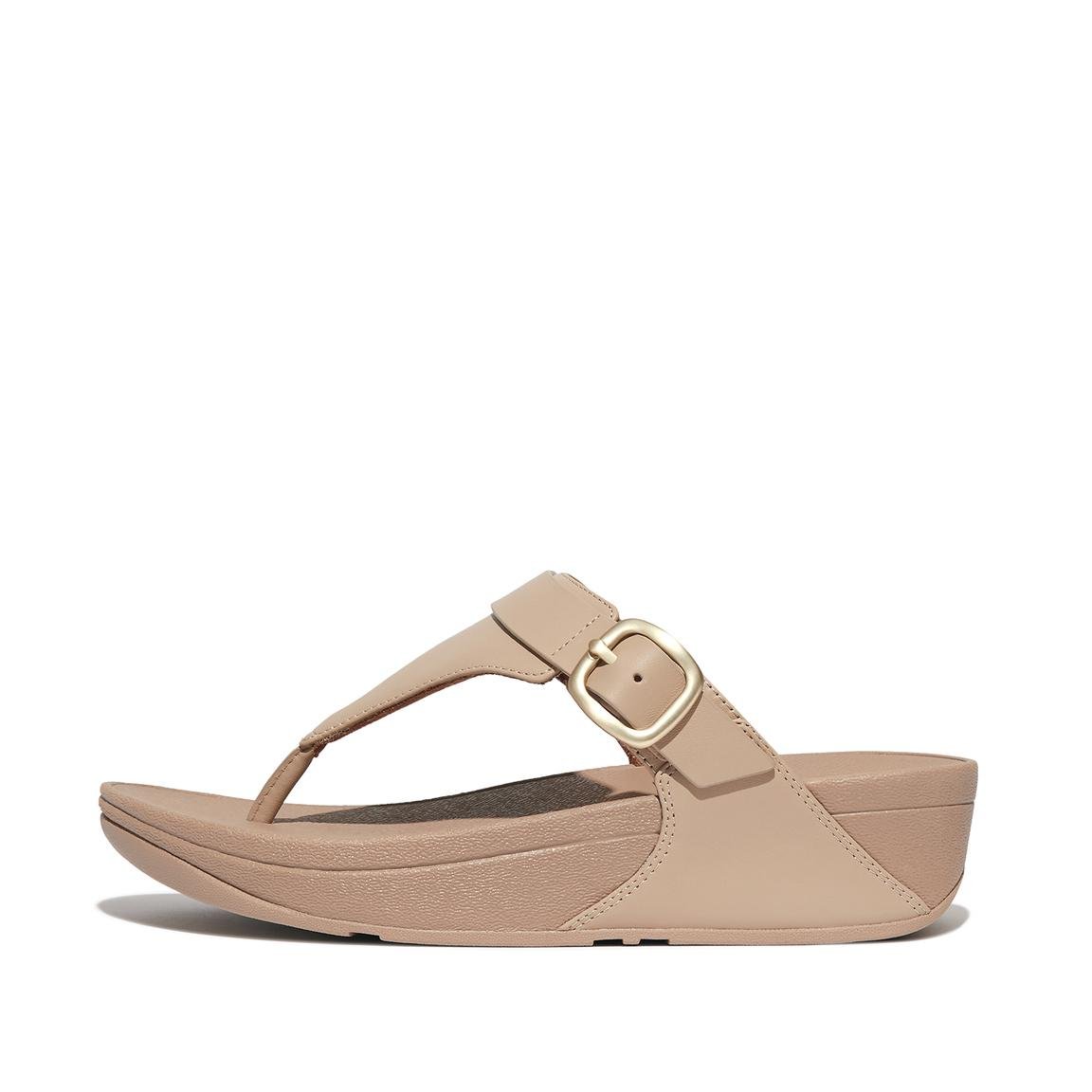 LULU ADJUSTABLE LEATHER TOE-POST SANDALS