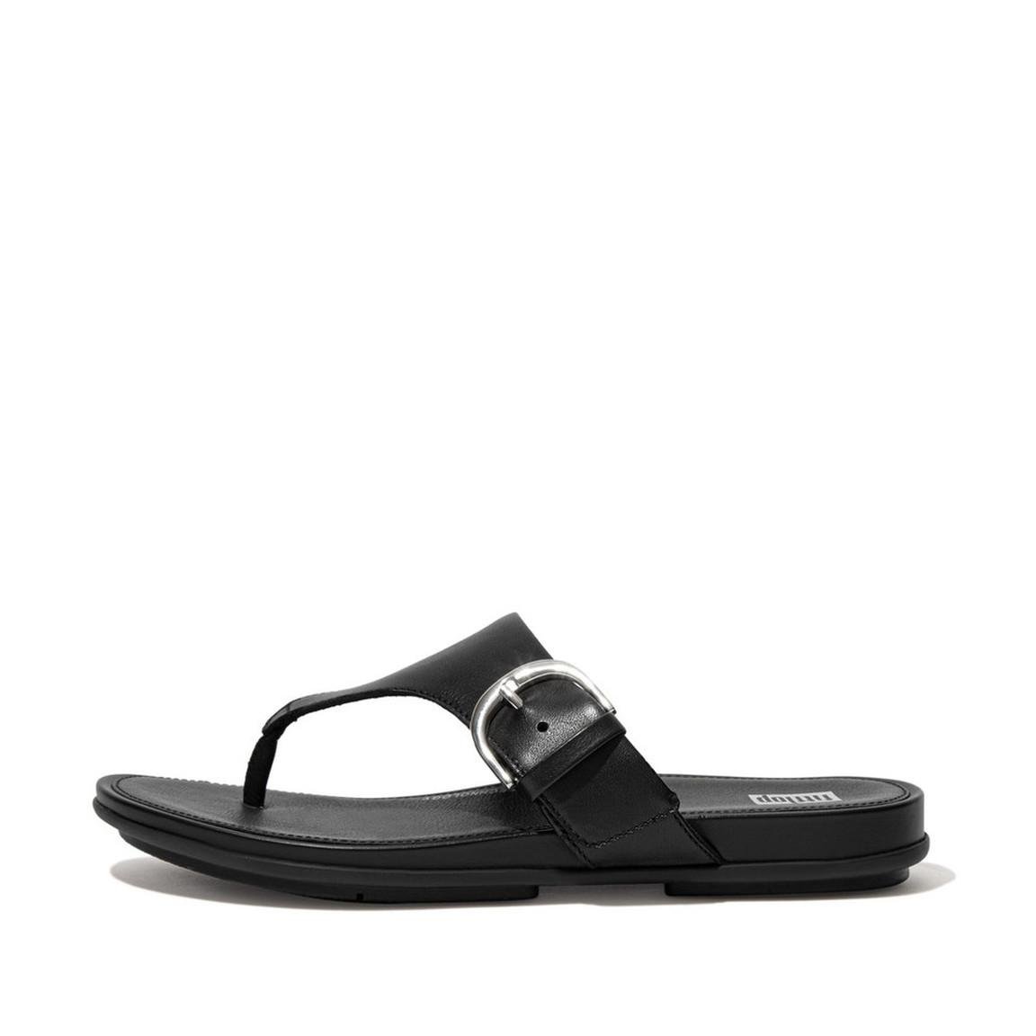 Buckle Leather Toe Post Sandals