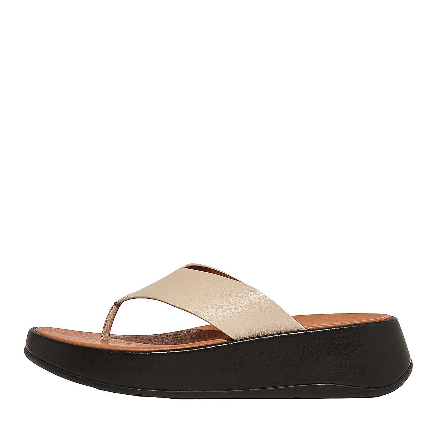 Leather Flatform Toe-Post Sandals