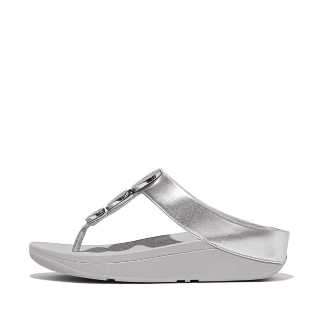 HALO BEAD-CIRCLE METALLIC TOE-POST SANDALS