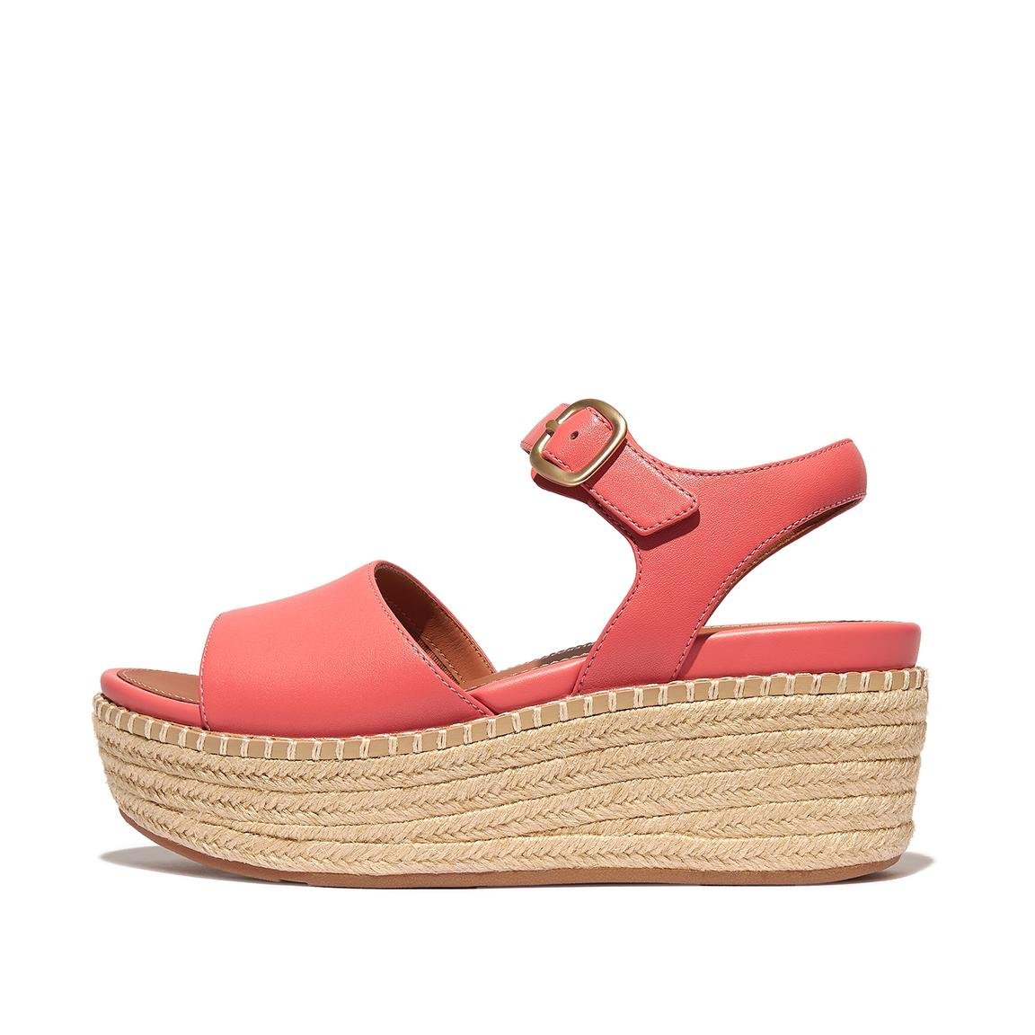 ELOISE ESPADRILLE LEATHER BACK-STRAP WEDGE SANDALS