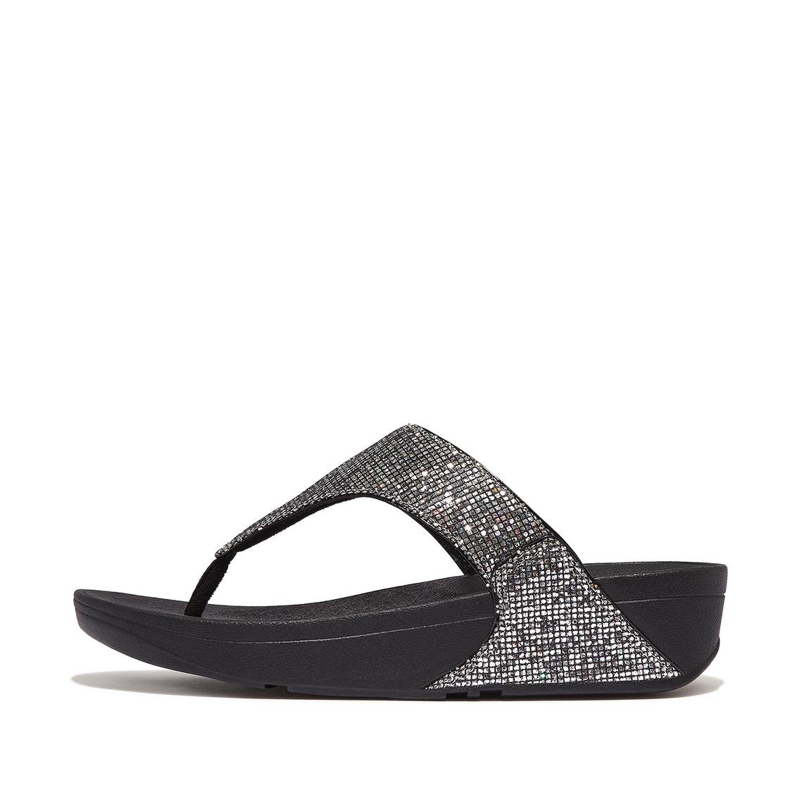 LULU GLITTERBALL TOE-POST SANDALS