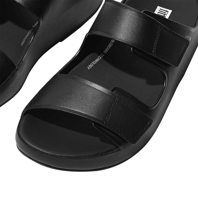 Amazon.com | Fitflop Women's Gracie BUCKLEUP Slide-Leather Sandals, All  Black, 5 | Flip-Flops