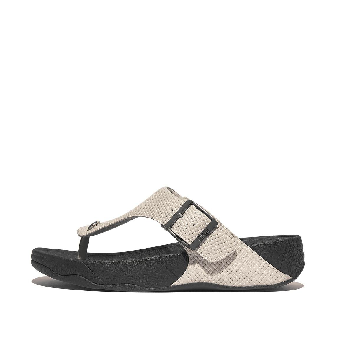 TRAKK II MENS BUCKLE WEAVE LEATHER TOE-THONGS