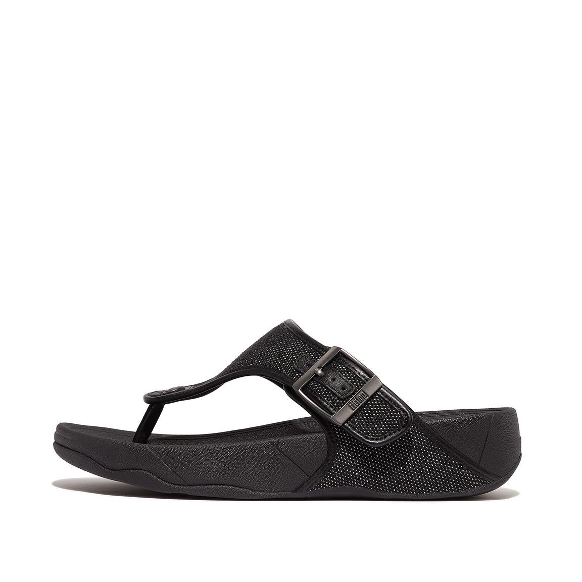 TRAKK II MENS BUCKLE TWO-TONE CANVAS TOE-THONGS