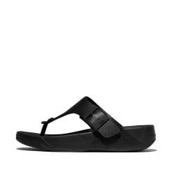 TRAKK MENS BUCKLE EMBOSSED-LEATHER T/POST SANDALS